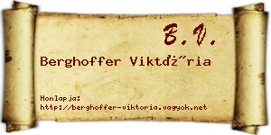 Berghoffer Viktória névjegykártya